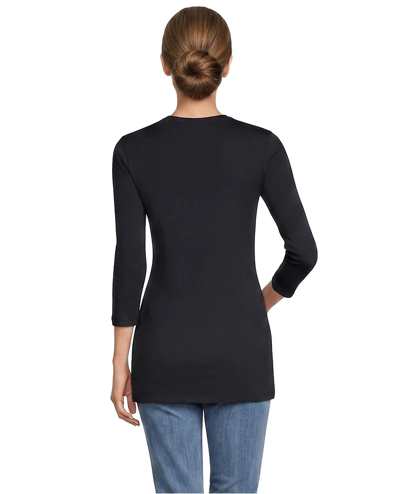 Lands' End Women's Tall 3/4 Sleeve Cotton Supima Tunic
