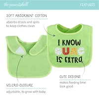 The Peanutshell Baby Girls Unisex Terry Bibs, 18 Pack for Feeding, Teething, or Drooling, Neutral Foods/Hello Sunshine