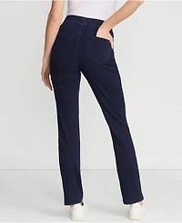 Lands' End Women's Starfish High Rise Knit Denim Straight Jeans