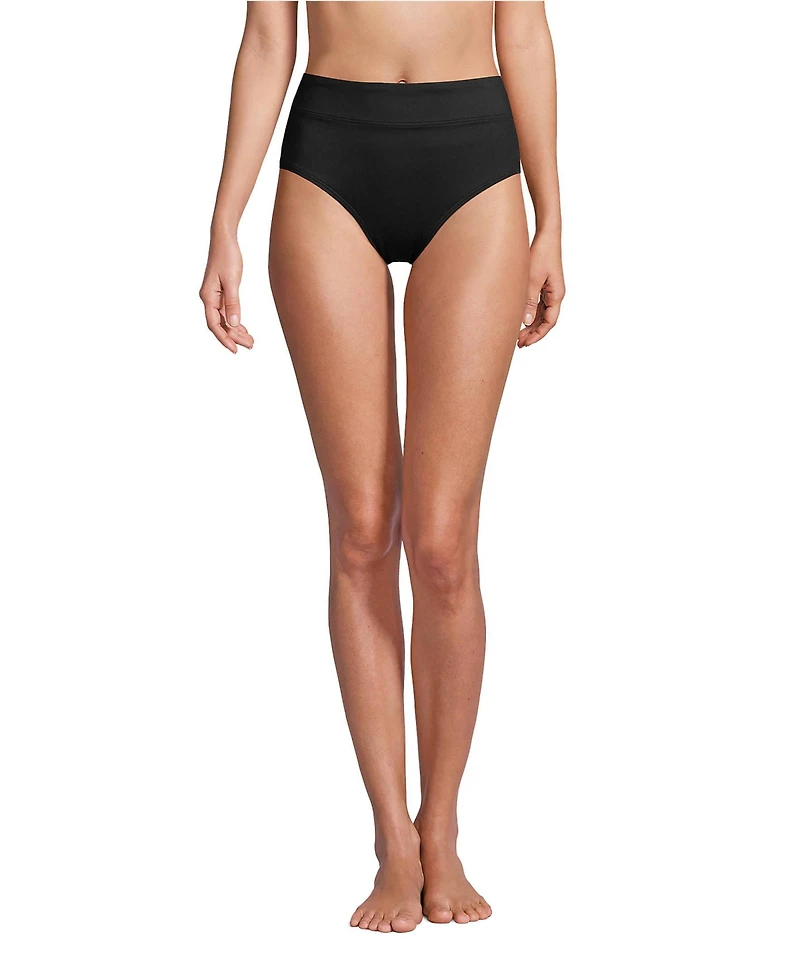 Lands' End Women's High Waisted Bikini Swim Bottoms
