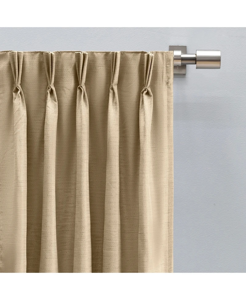 Ricardo Grasscloth 2/Way Pinch Pleated w/Back Tabs Pair Curtain 100"W x 96"L