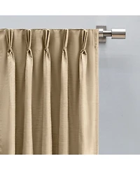 Ricardo Grasscloth 2/Way Pinch Pleated w/Back Tabs Pair Curtain 100"W x 96"L