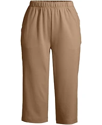 Lands' End Plus Sport Knit High Rise Elastic Waist Capri Pants