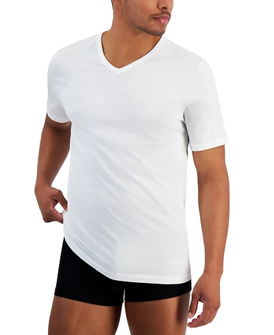 Hugo by Boss Men's 5-Pack Authentic Solid Cotton V-Neck T-Shirts
