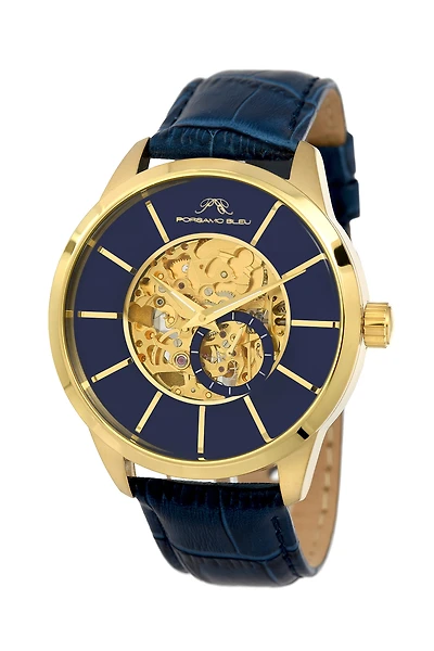 Porsamo Bleu Men's Cassius Automatic Genuine Leather Band Watch 802BCAL