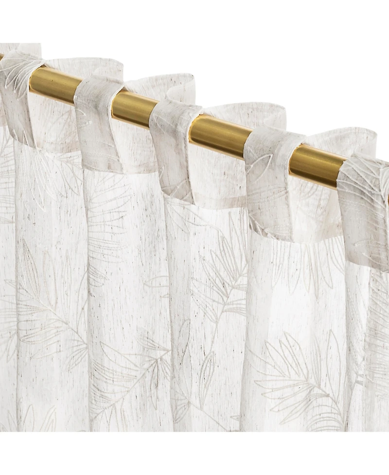 Ricardo Sheer Leaf Rod Pocket With Back Tab Patio Curtain Panel 104"W x 84"L