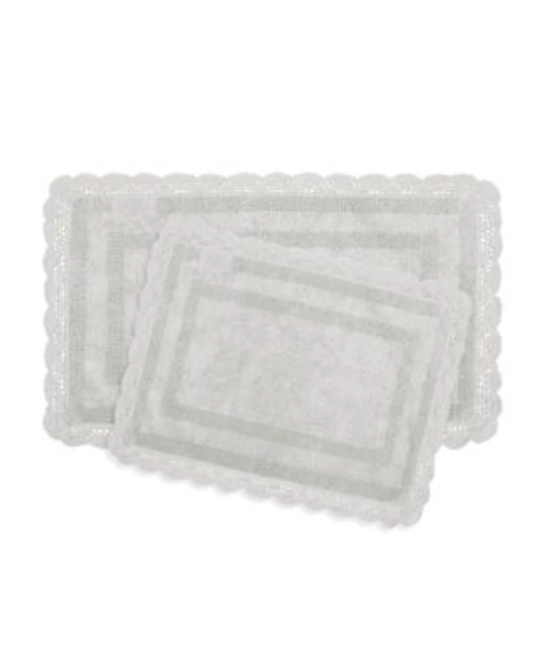 Laura Ashley Crochet Reversible Cotton Bath Rugs