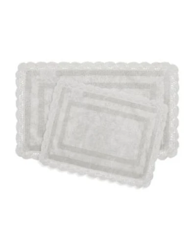 Laura Ashley Crochet Reversible Cotton Bath Rugs