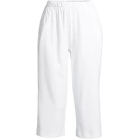Lands' End Petite Sport Knit High Rise Elastic Waist Capri Pants