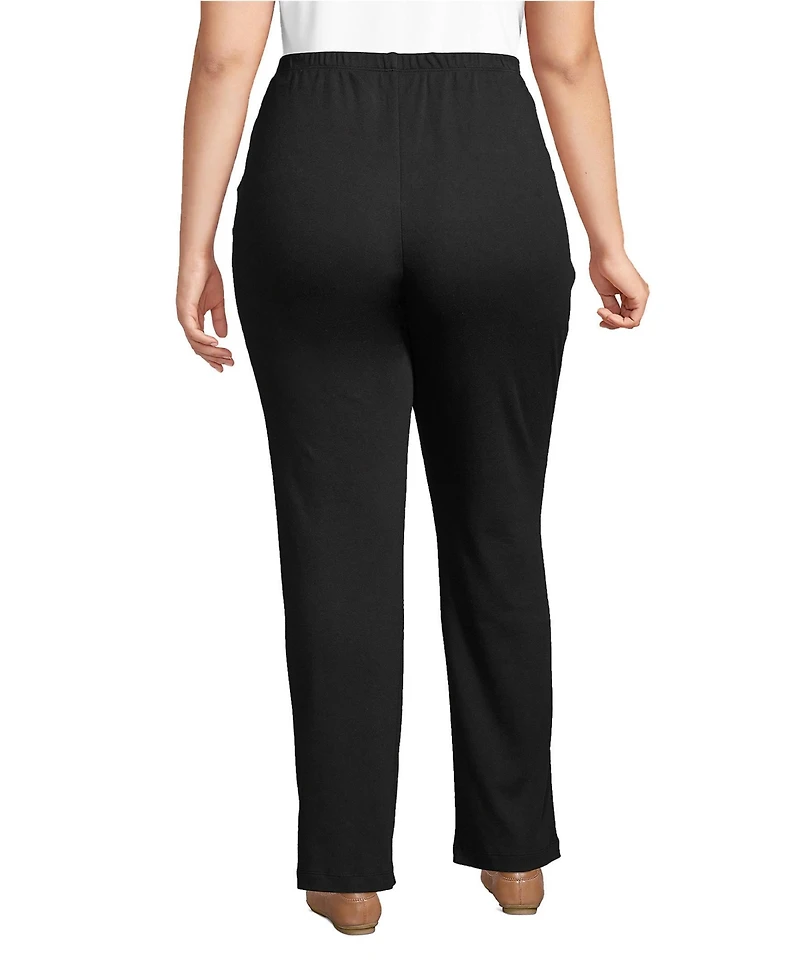 Lands' End Plus Sport Knit High Rise Pants