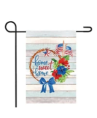 Home Sweet Home Patriotic Wreath Outdoor Garden Flag 12.5" x 18"
