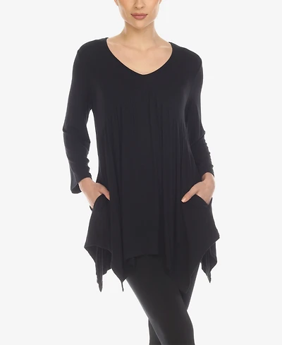 White Mark Women's Empire Waist Tunic Top