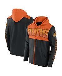 Men's Fanatics Black, Orange Phoenix Suns Skyhook Colorblock Full-Zip Hoodie