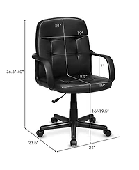 Ergonomic Mid-Back Executive Office Chair Swivel Computer Desk