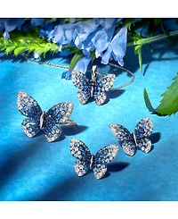 Le Vian Denim Ombre (1-3/4 ct. t.w.) & White Sapphire (1/2 ct. t.w.) Butterfly Stud Earrings in 14k White Gold