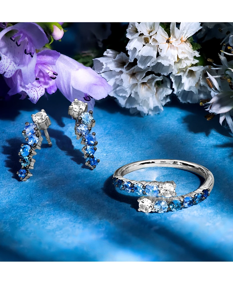 Le Vian Denim Ombre (5/8 ct. t.w.) & White Sapphire (1/5 Bypass Statement Ring 14k Gold