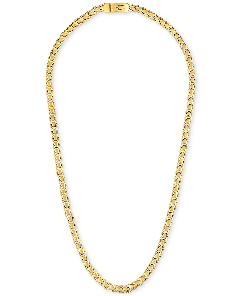 Bulova Men's Link Chain 24" Necklace in Gold-Plated Stainless Steel