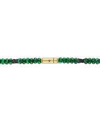 Bulova Men's Marine Star Malachite Beaded 22" Necklace in 14k Gold-Plated Sterling Silver