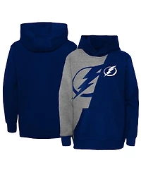 Big Boys and Girls Heather Gray, Blue Tampa Bay Lightning Unrivaled Pullover Hoodie