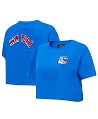 Women's Pro Standard Blue New York Rangers Classic Boxy Cropped T-shirt