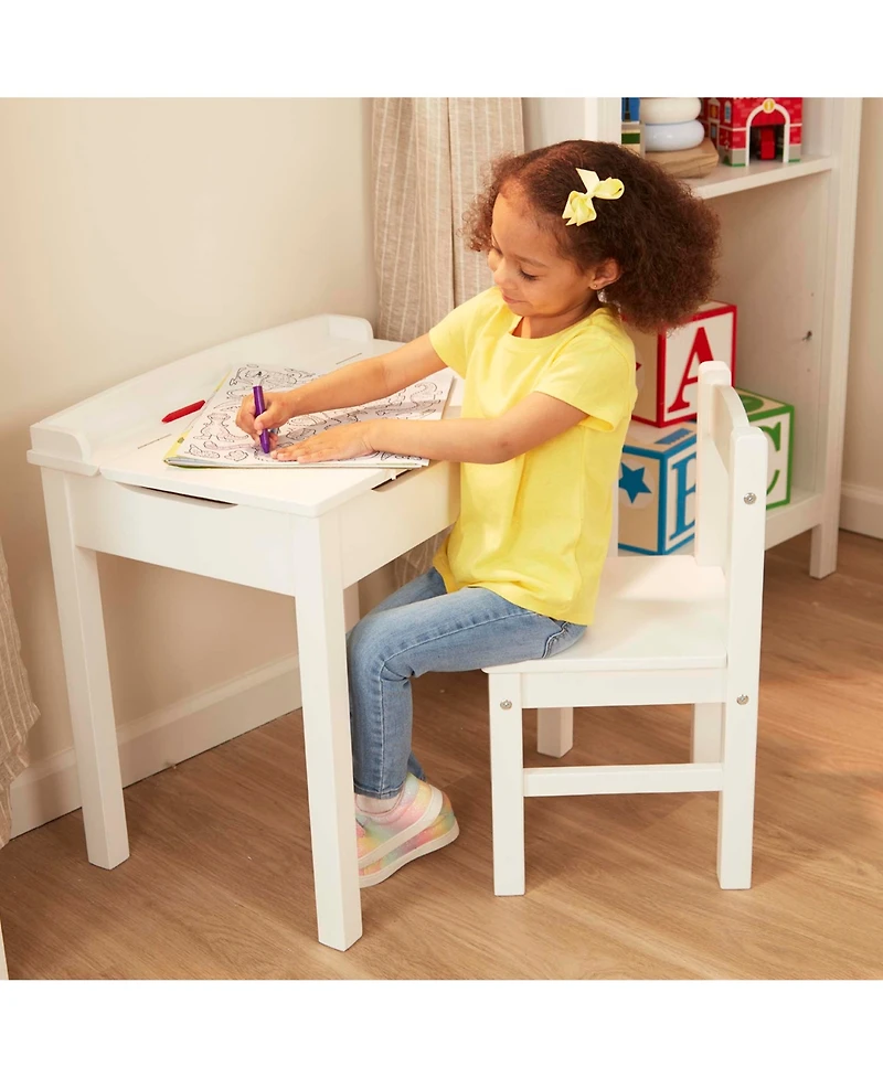 Melissa & Doug Wooden Child's Lift-Top Desk & Chair