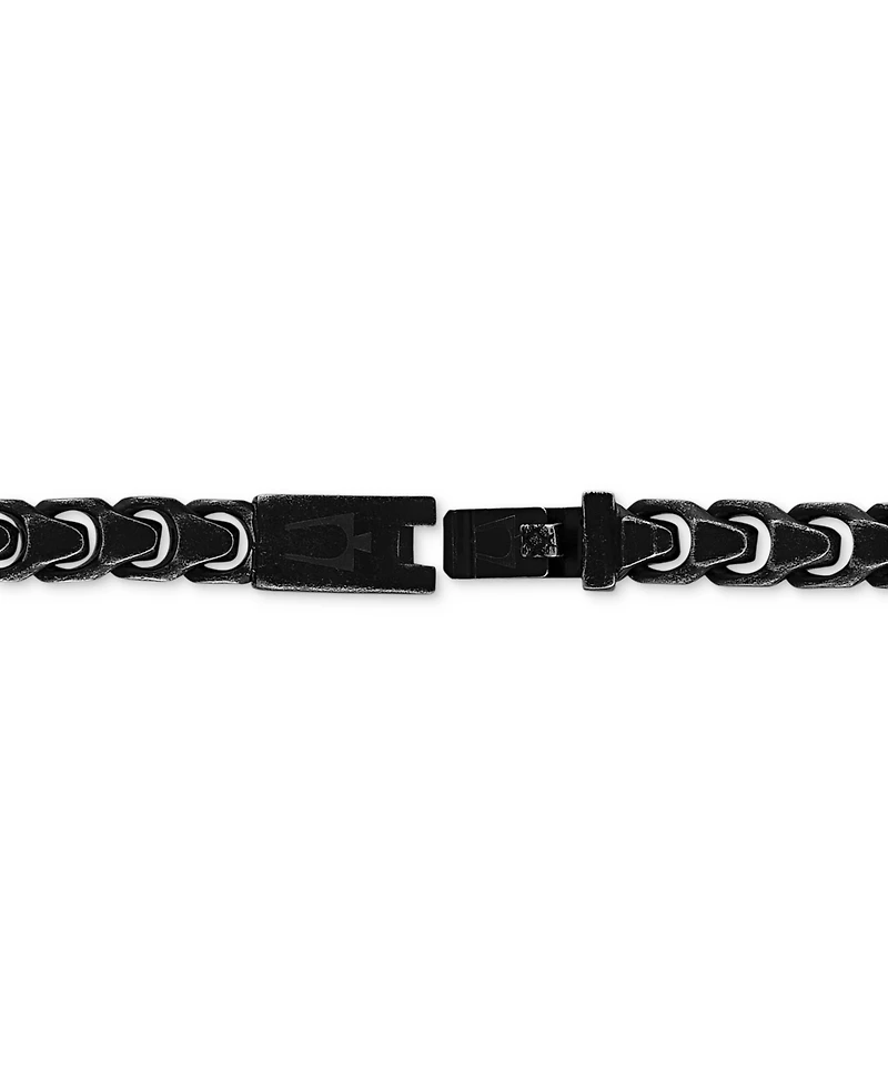 Bulova Men's Link Bracelet Black-Plated Stainless Steel