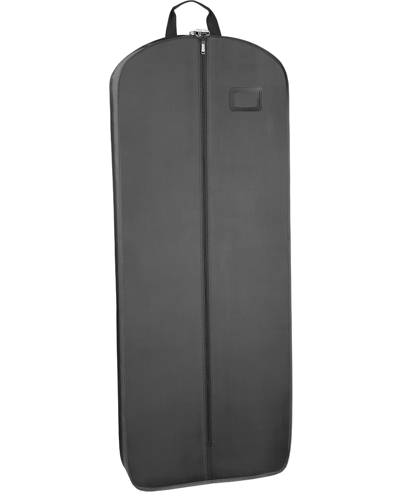 WallyBags 60" Premium Tri-Fold Travel Garment Bag with Pocket and Bride Embroidery - Black