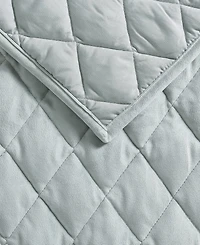 Laura Ashley Solid Velvet Diamond Stitch 4 Piece Quilt Set, King