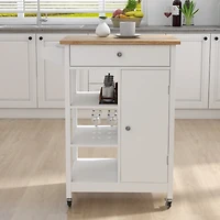 Streamdale Kitchen Island Cart with Table Top and Rail