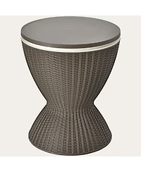 8 Gallon 3 in 1 Patio Rattan Cooler Bar Table Adjust Ice Bucket