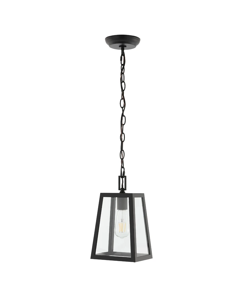 Glendale 6.75" 1-Light Farmhouse Industrial Iron, Glass Outdoor Led Pendant