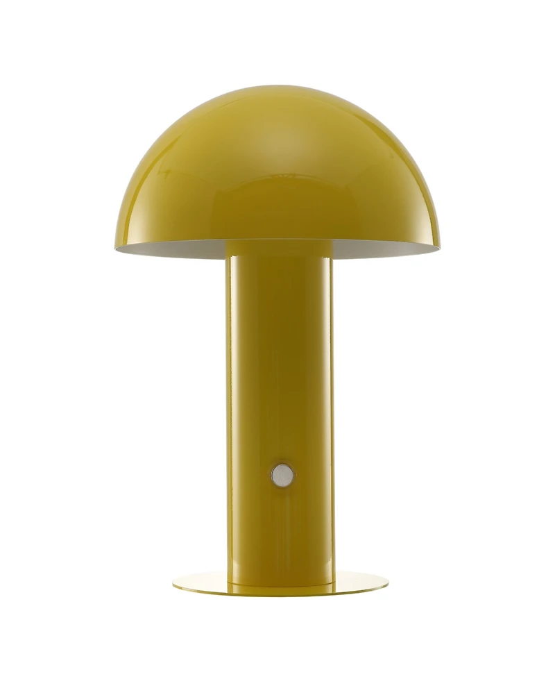 Boletus 10.75" Contemporary Bohemian Rechargeable, Cordless Iron Integrated Led Mushroom Table Lamp