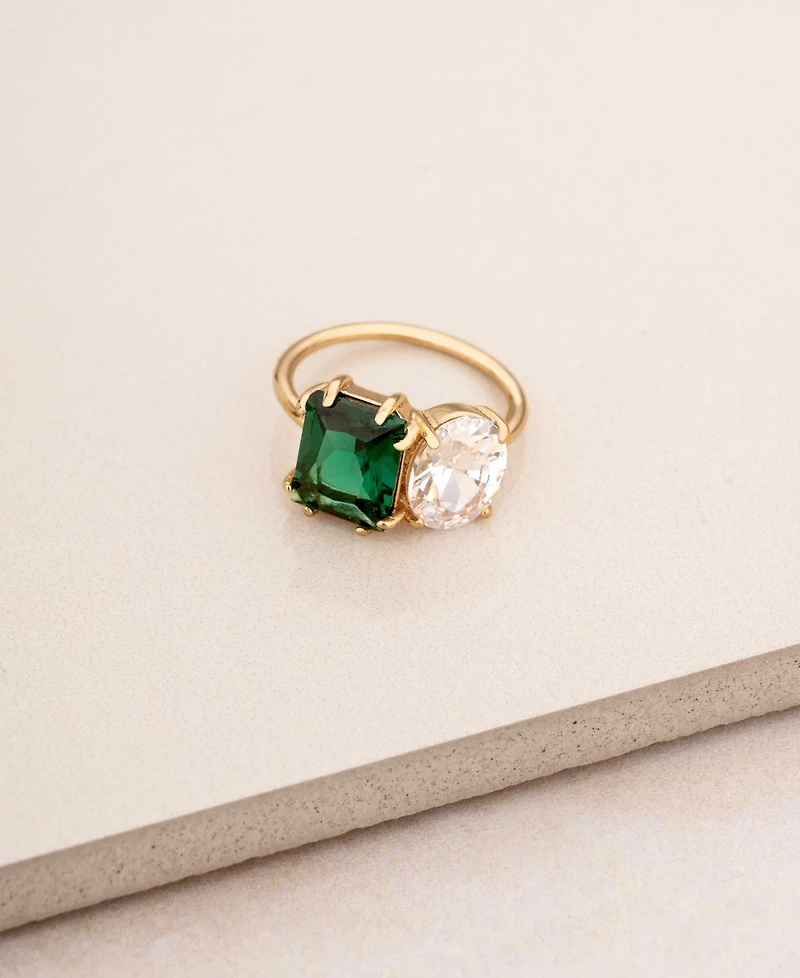 Ettika 18K Gold Plated Brass Multi Stone Cubic Zirconia Ring
