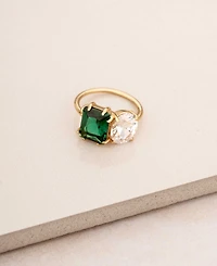 Ettika 18K Gold Plated Brass Multi Stone Cubic Zirconia Ring