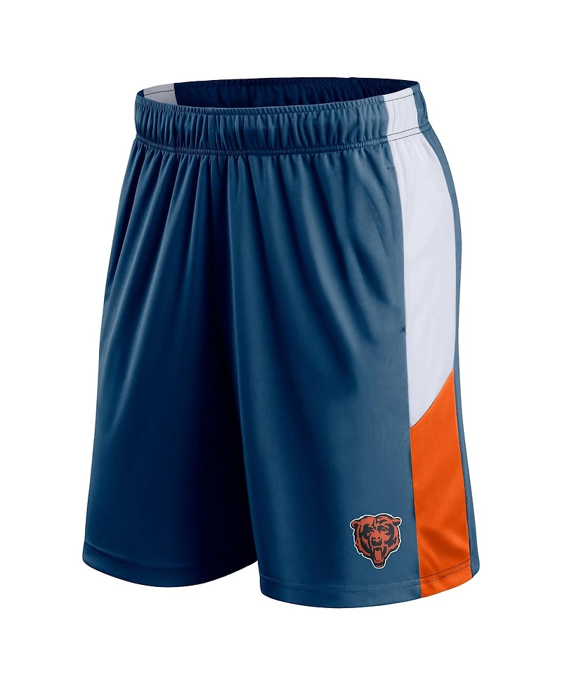 Men's Fanatics Navy Chicago Bears Prep Colorblock Shorts