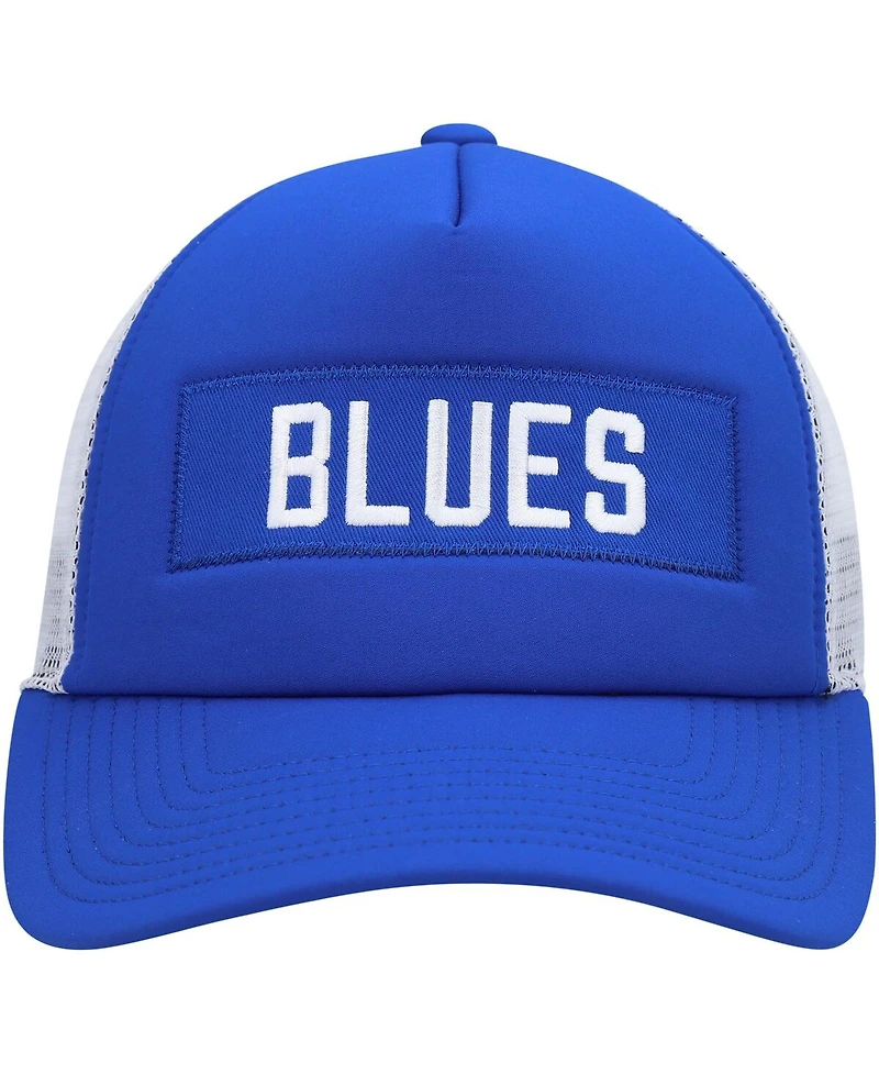 Men's adidas Blue, White St. Louis Blues Team Plate Trucker Snapback Hat