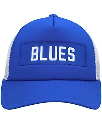 Men's adidas Blue, White St. Louis Blues Team Plate Trucker Snapback Hat