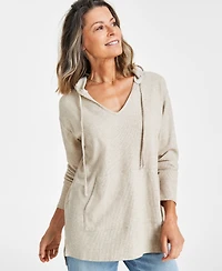 Style & Co Women's Waffle-Knit Hoodie Tunic, Created for Macy's