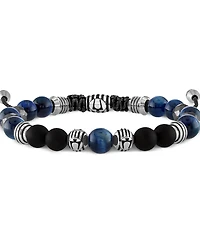 Bulova Men's Marine Star Beaded Bolo Bracelet in Stainless Steel