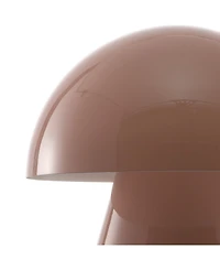 Porcini 7" Contemporary Bohemian Rechargeable, Cordless Iron Integrated Led Mushroom Table Lamp