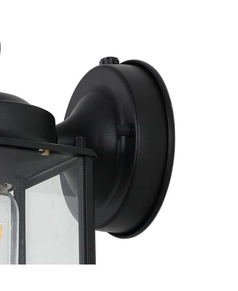 Boston 4.25" 1-Light Farmhouse Industrial Iron, Glass Outdoor Led Sconce, Set of 2