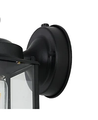 Boston 4.25" 1-Light Farmhouse Industrial Iron, Glass Outdoor Led Sconce, Set of 2