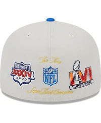Men's New Era Khaki, Royal Los Angeles Rams Super Bowl Champions Patch 59FIFTY Fitted Hat