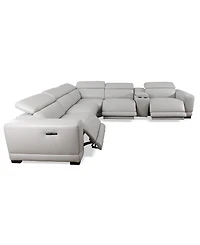 Closeout! Krofton 6-Pc. Beyond Leather Fabric Sectional L with 3 Power Motion Recliners and 1 Console, Created for Macy's
