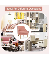 Costway Accent Chair Velvet Upholstered Single Sofa with Legs