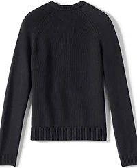Lands' End Girls School Uniform Cotton Modal Zip Front Cardigan Sweater
