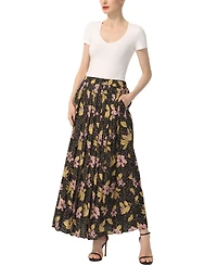 kimi + kai Women's Print Box Pleat Maxi Skirt