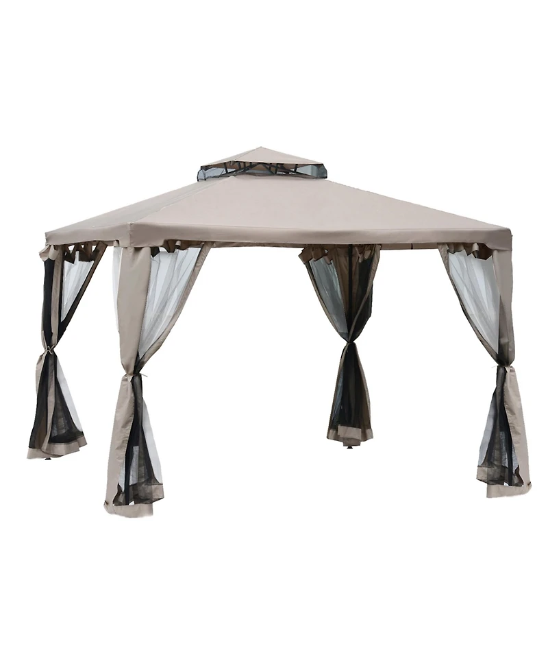 Outsunny 9.6' x 9.6' Patio Gazebo, Outdoor Canopy Shelter