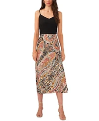 1.state Women's Printed A-Line Midi Skirt