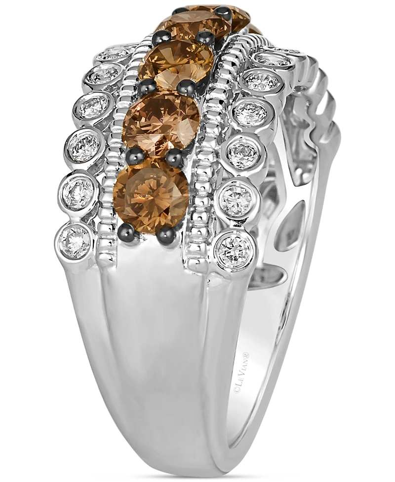 Le Vian Chocolate Diamond (1-1/4 ct. t.w.) & Nude (1/3 Multirow Ring 14k Gold (Also Available Rose or White Gold)
